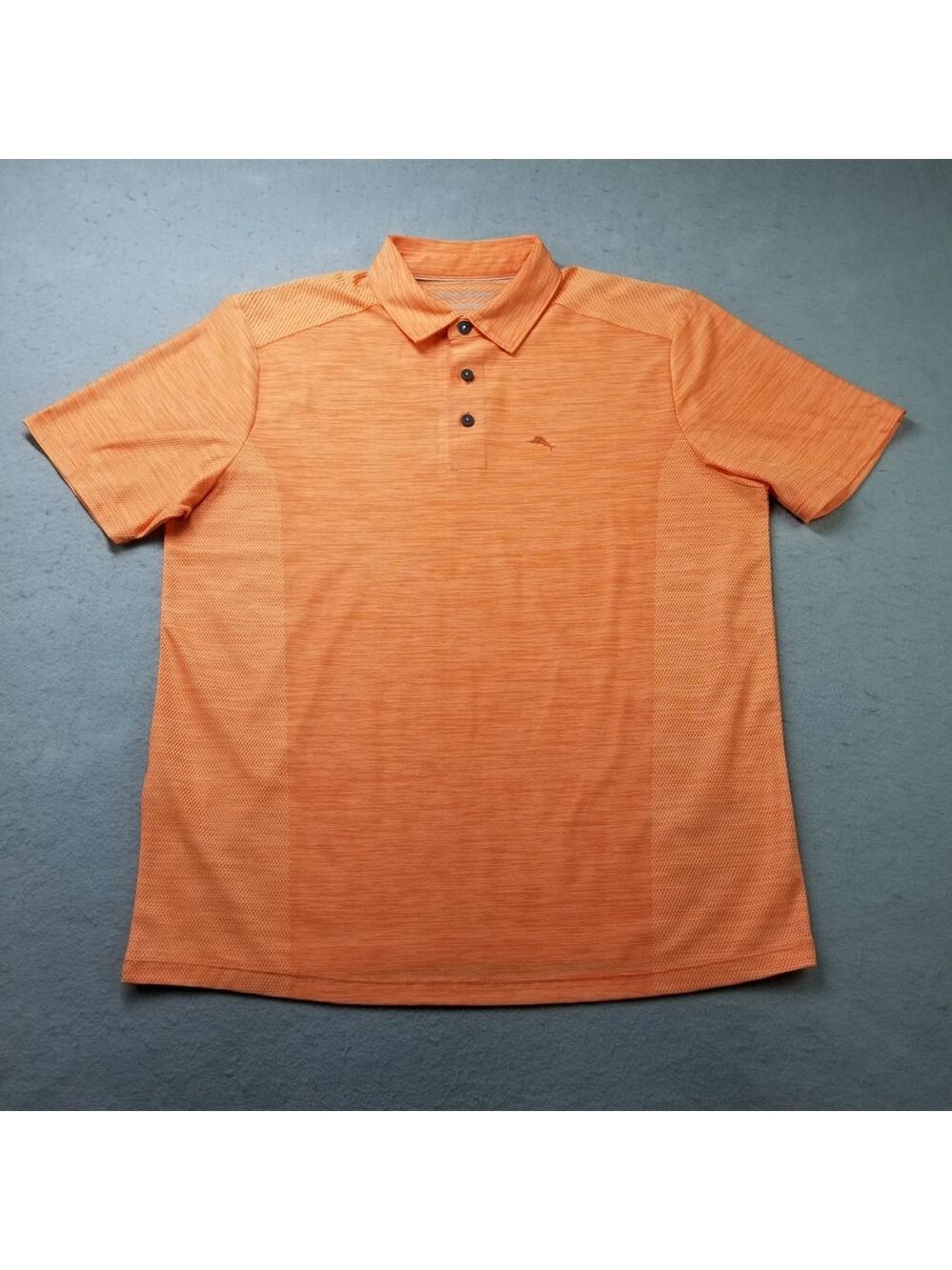 Tommy Bahama Polo Shirt Mens Size M Orange IslandZone Marlin Fish Logo